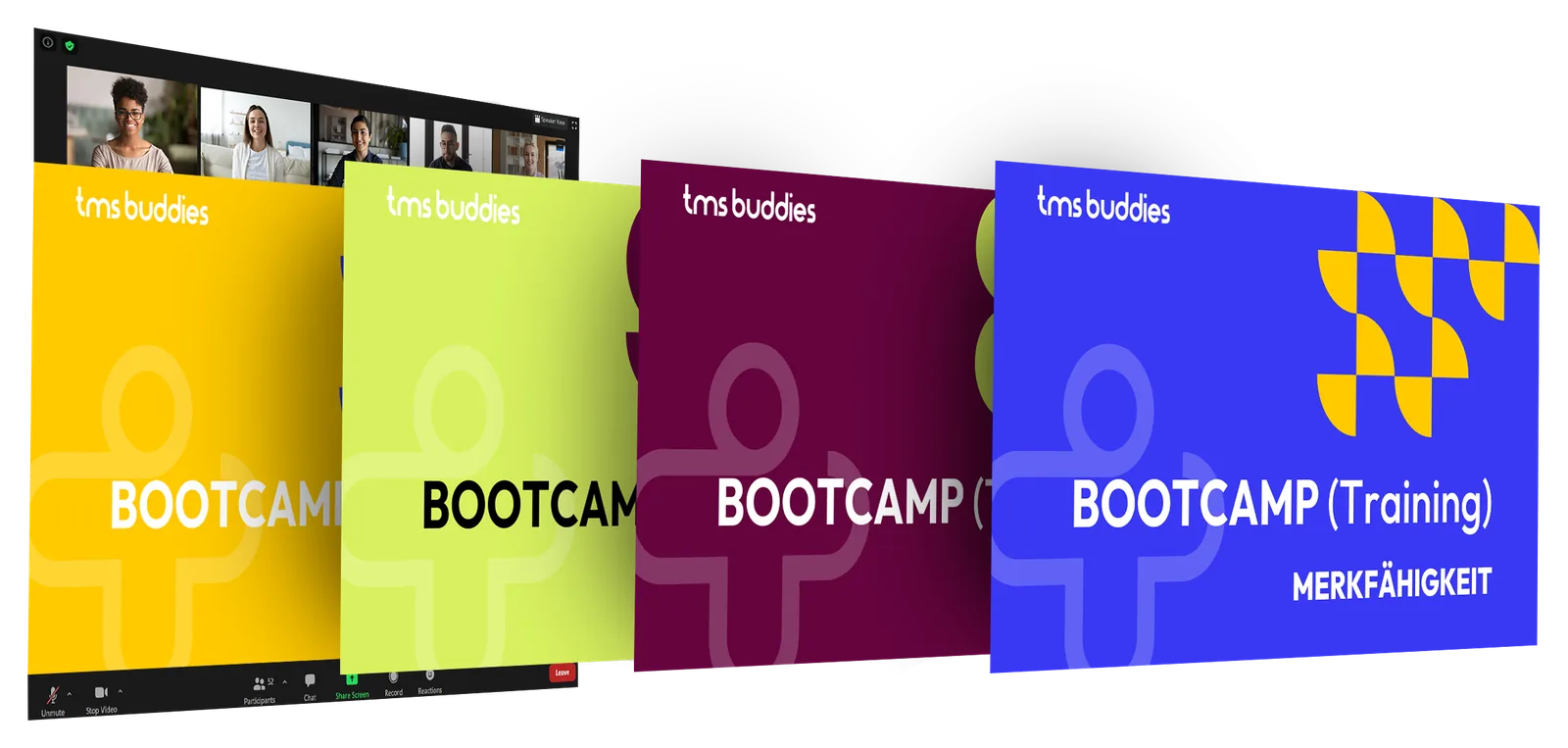 Das Bootcamp Bundle: die vier Live-Bootcamps Quanti, Ableitbarkeit, Visuelles und Merkfähigkeit am Laptop